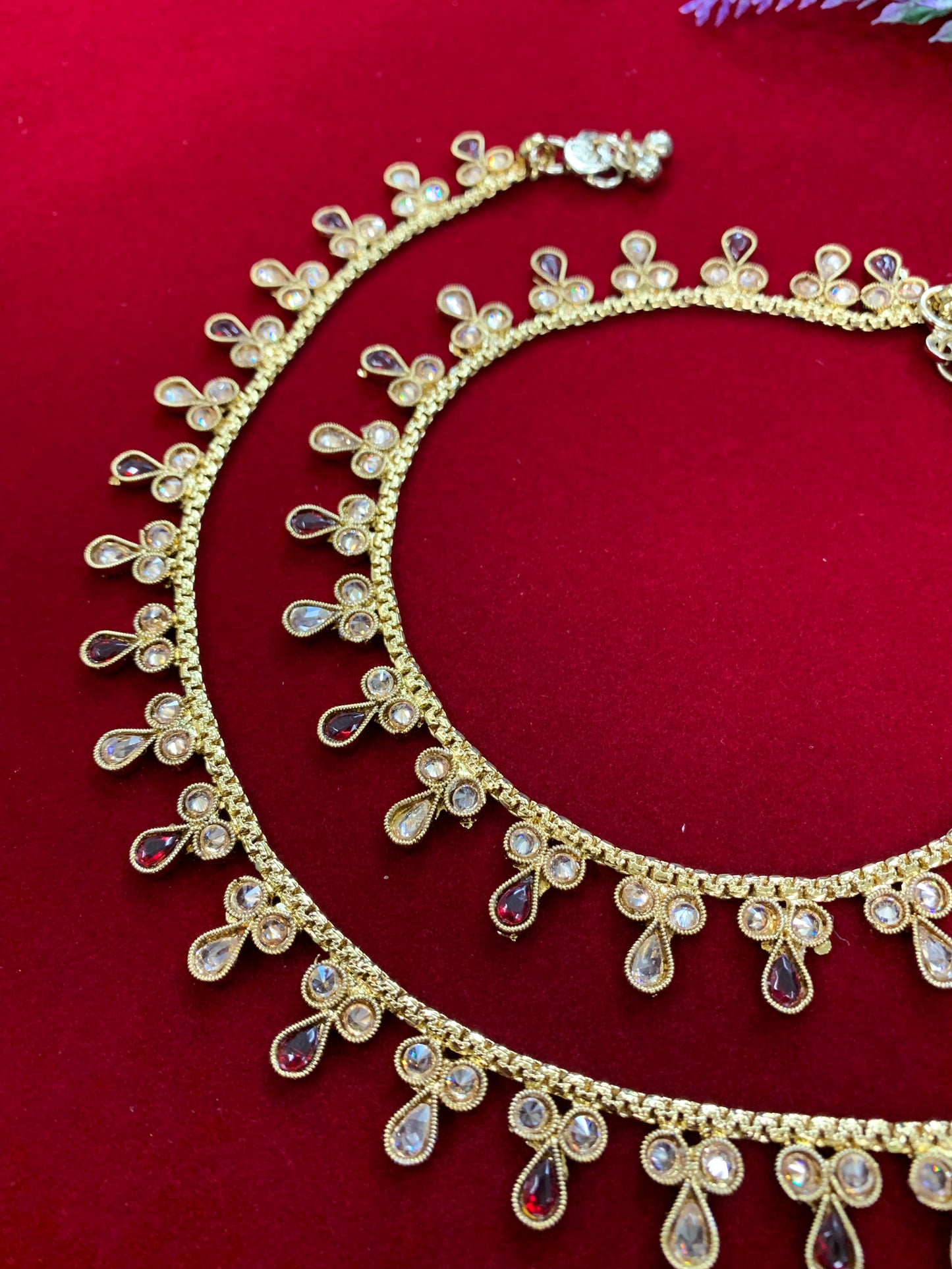 Antique Monalisa Polki payal/anklet