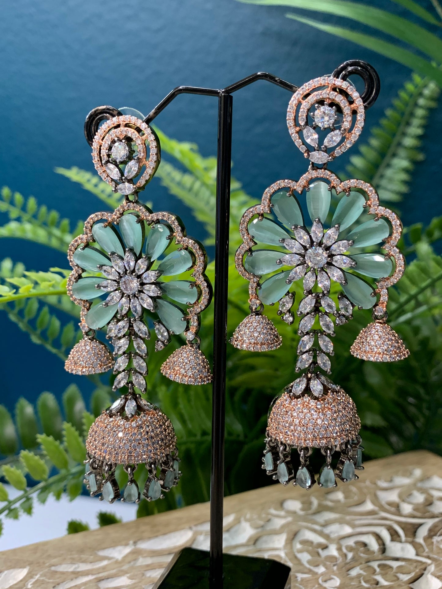 American diamond / AD /CZ earring crystal stone details