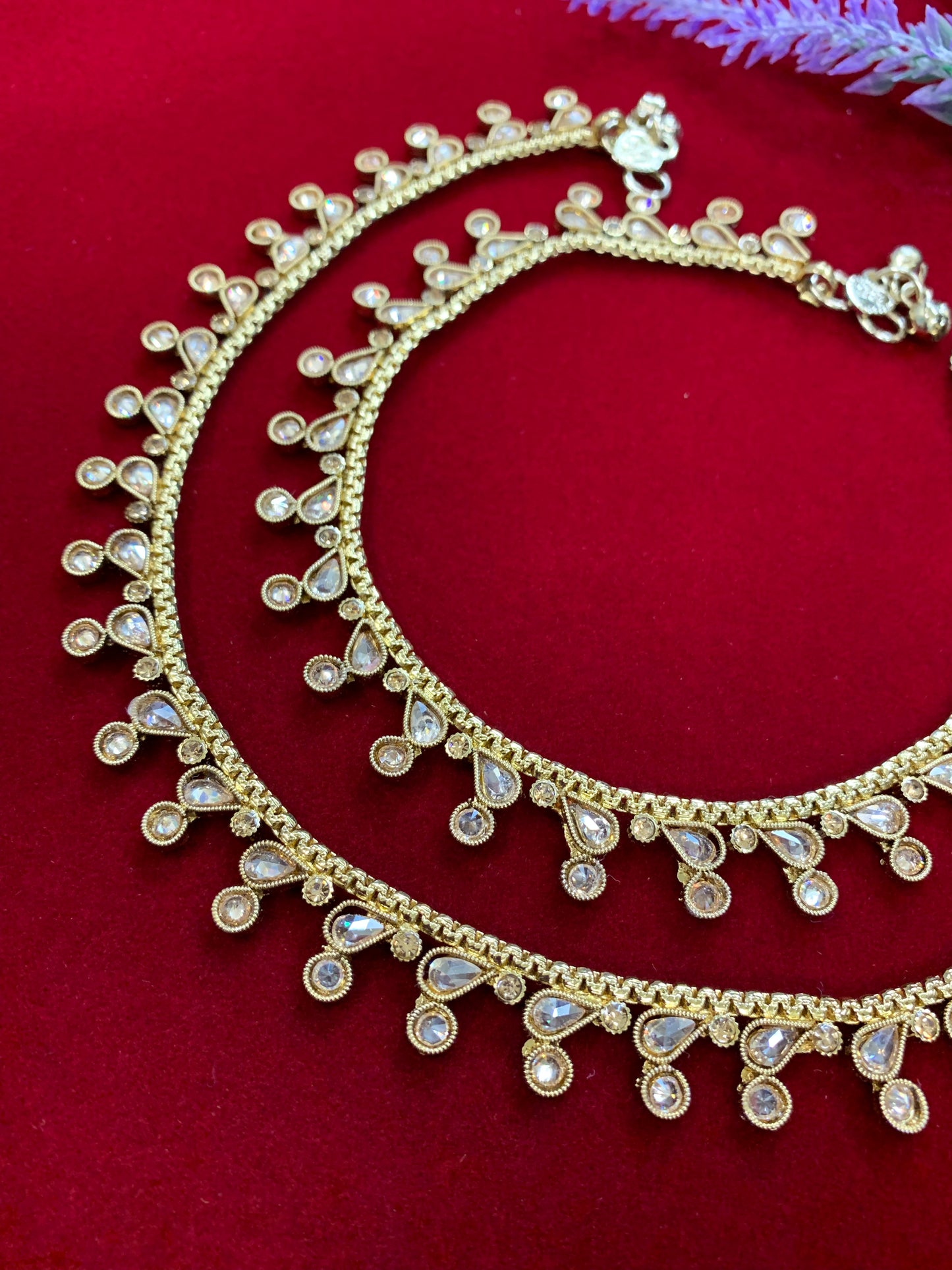 Antique Monalisa Polki payal/anklet