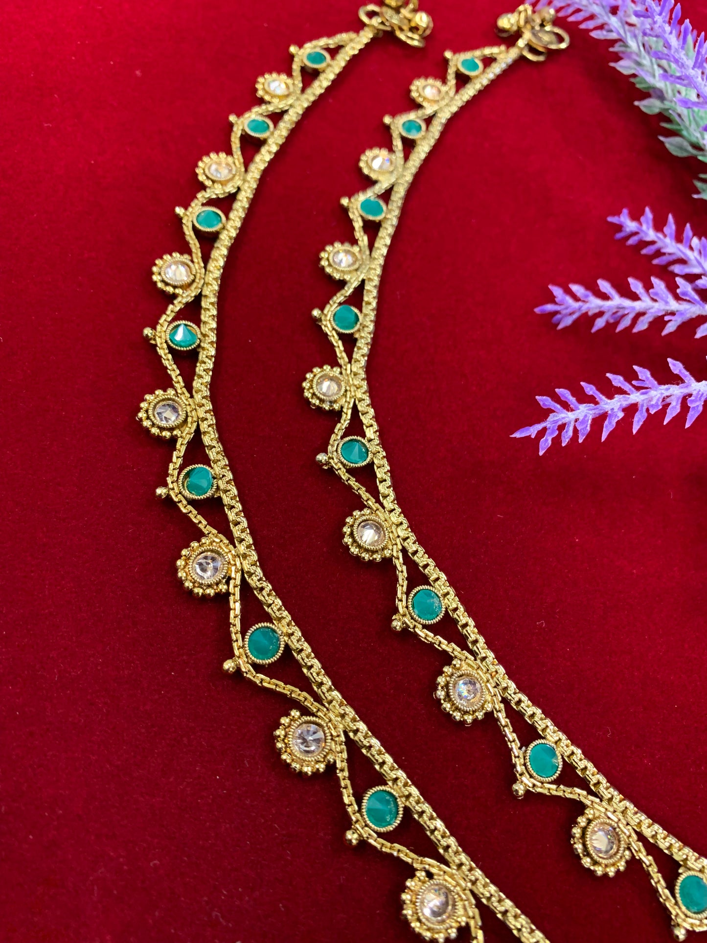 Antique Monalisa Polki payal/anklet