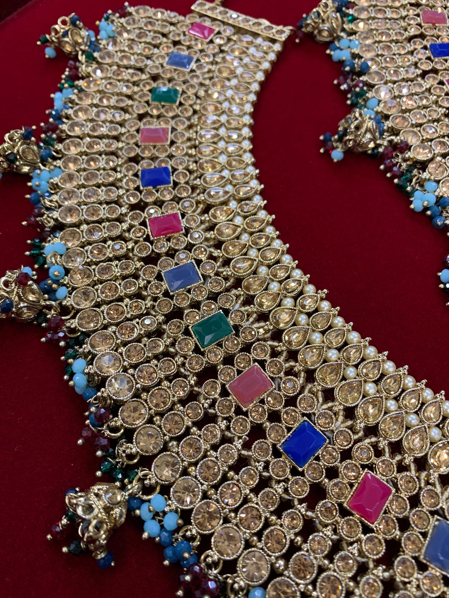 Antique Mona Lisa Kundan bridal Polki payal/anklet