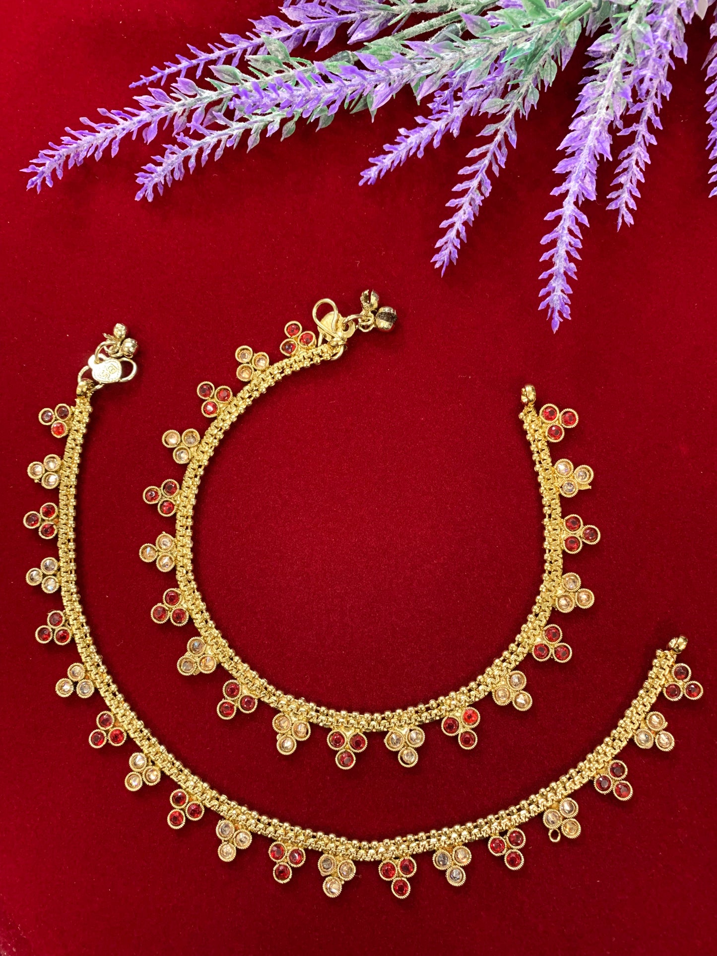 Antique Monalisa Polki payal/anklet