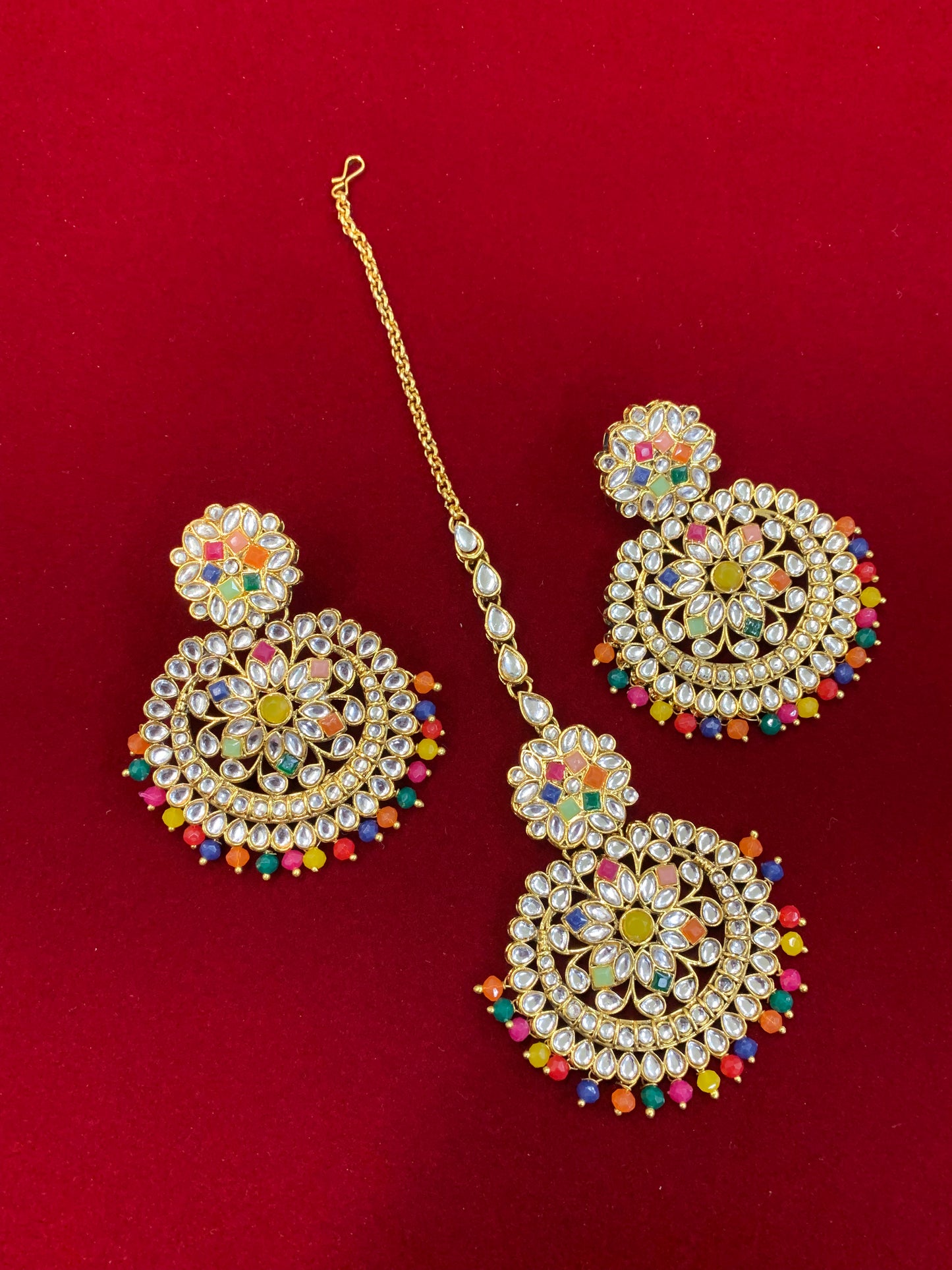 Samantha kundan mala set in multi