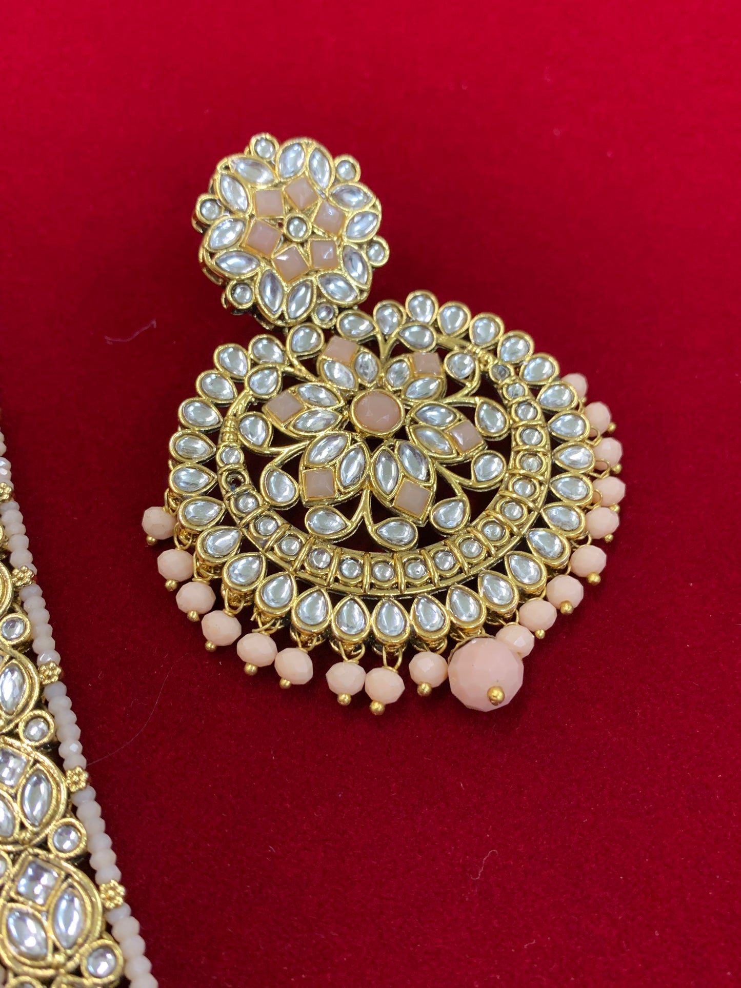 Samantha mala set in Nude peach