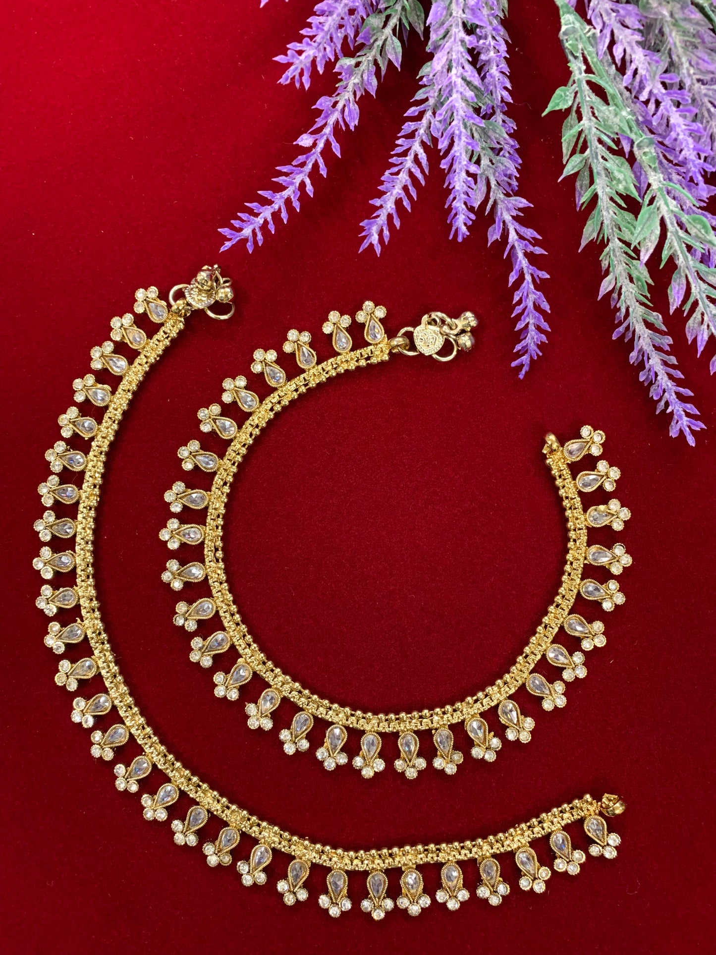 Antique Monalisa Polki payal/anklet