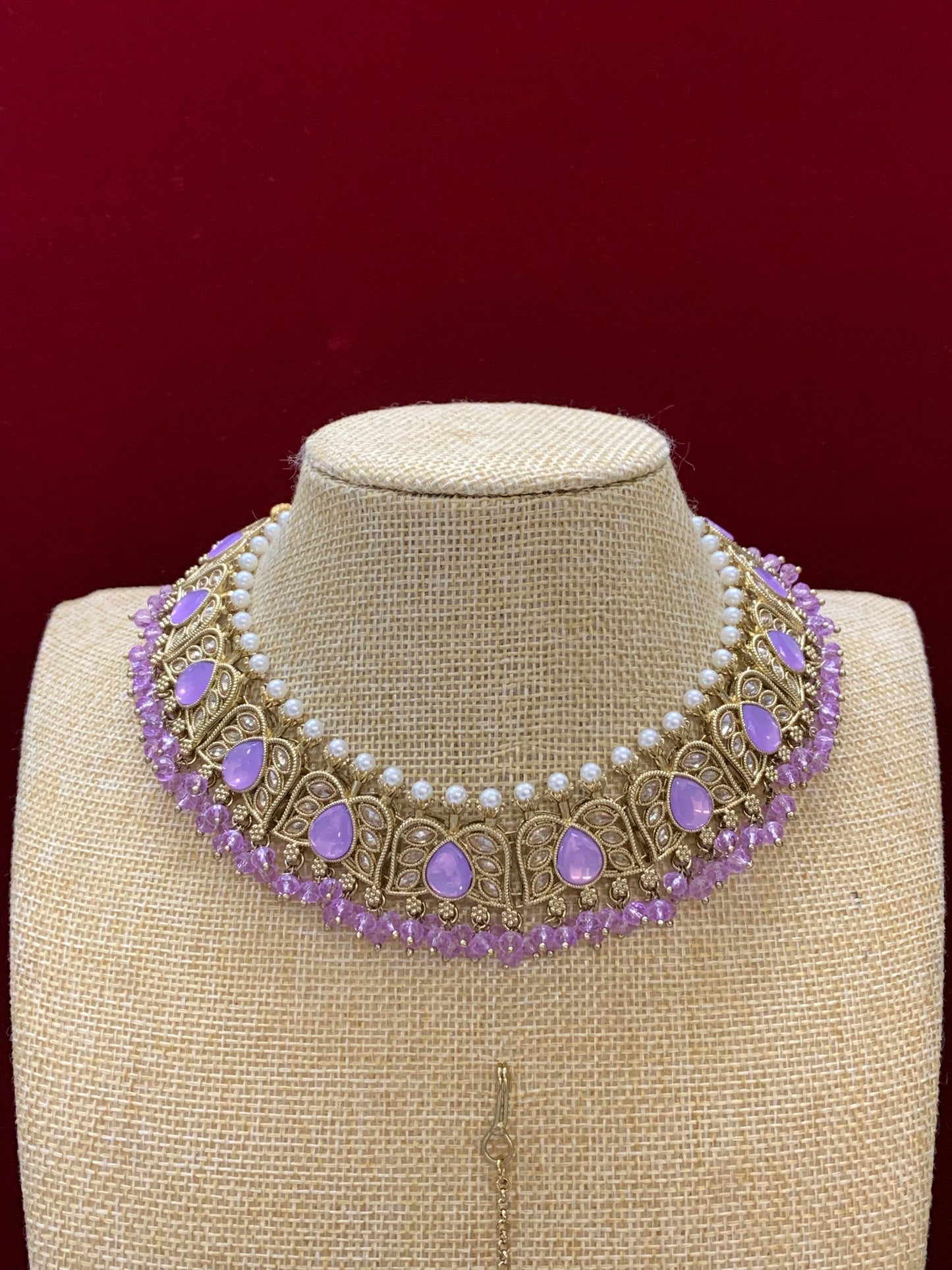 Reverse polki necklace set Sunny