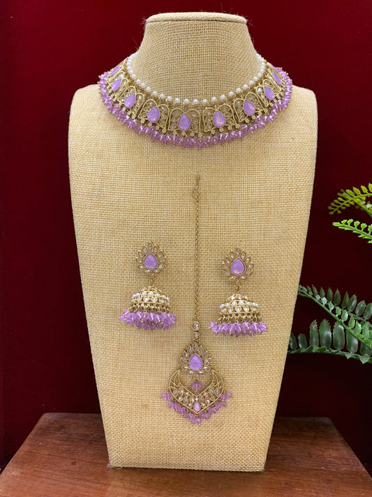 Reverse polki necklace set Sunny