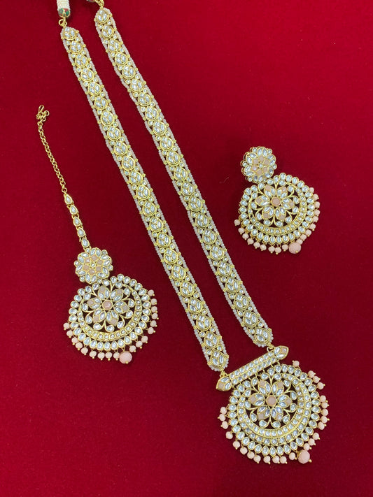 Samantha mala set in Nude peach