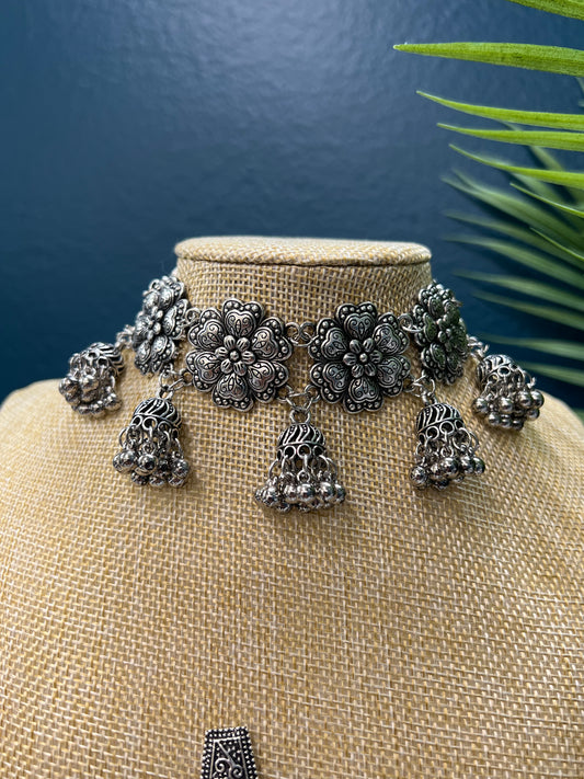 Oxidized/BlackMetal/German Silver necklace choker