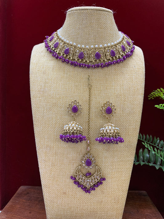 Reverse polki necklace set Sunny