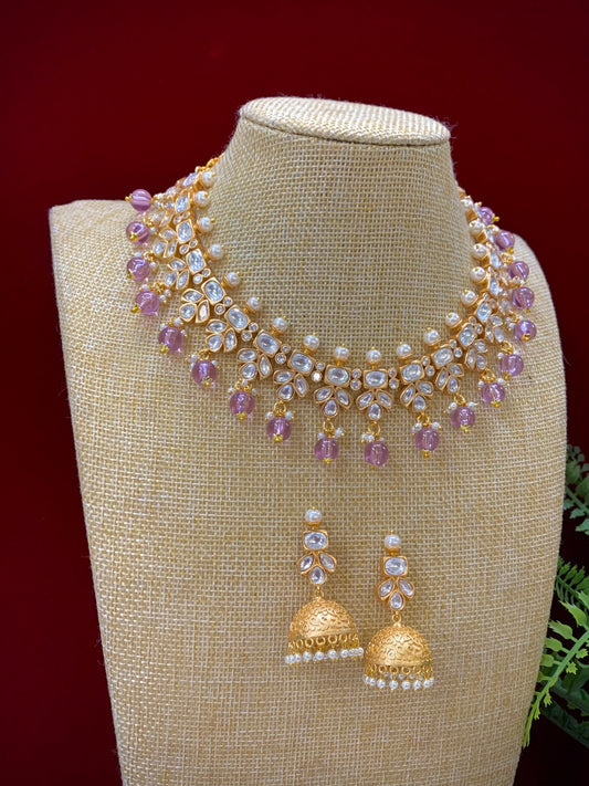 Robin tyanni kundan choker / necklace in lavender / lilac