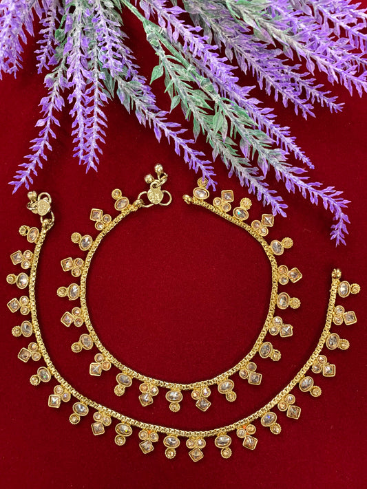 Antique Monalisa Polki payal/anklet