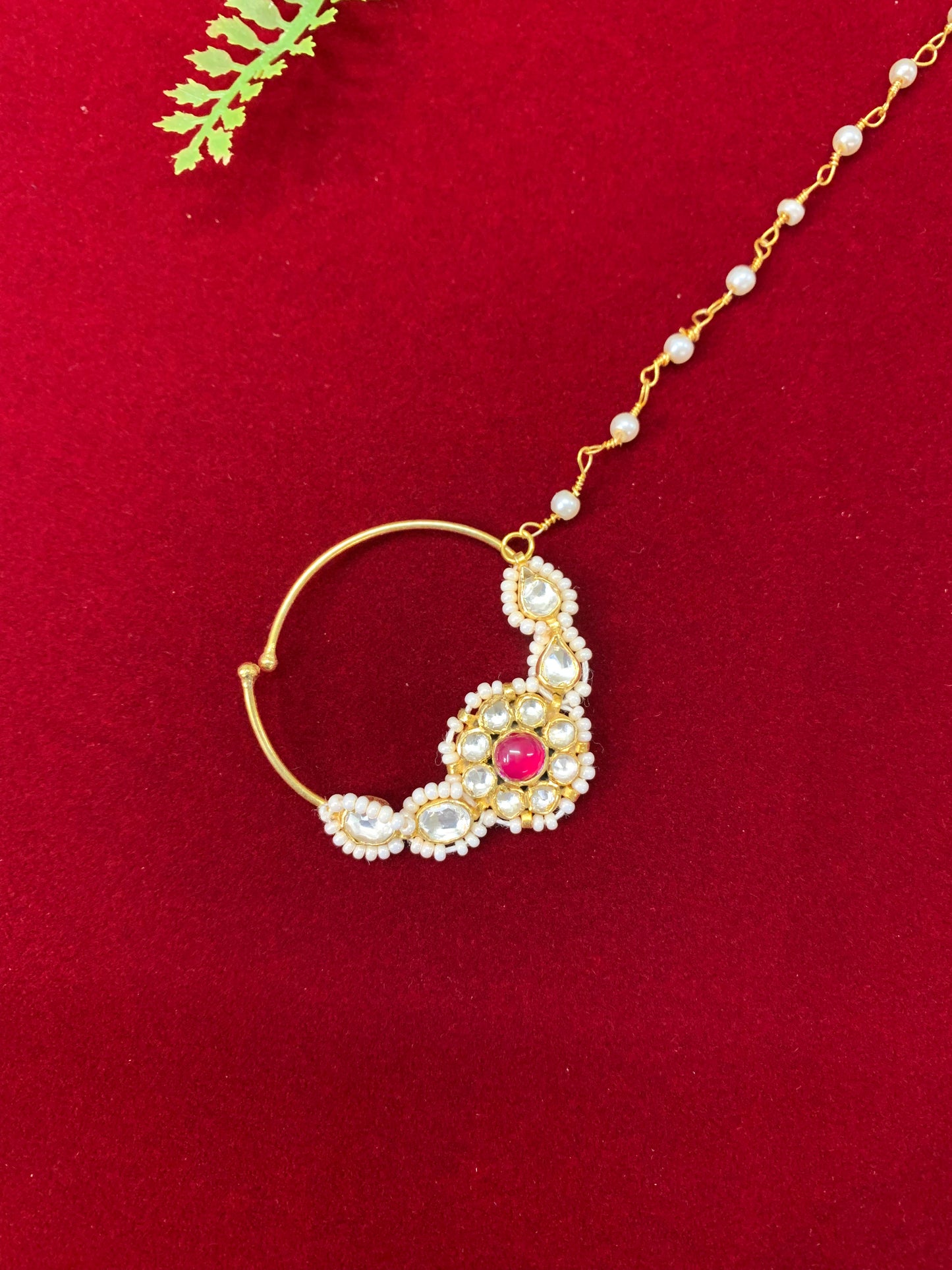 Pachi kundan nath/nose ring