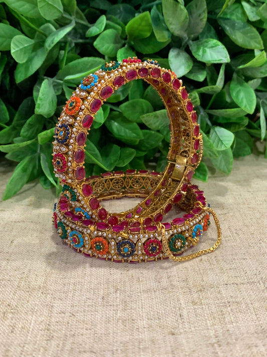 Multi ruby openable bangle Pakistani style Annie