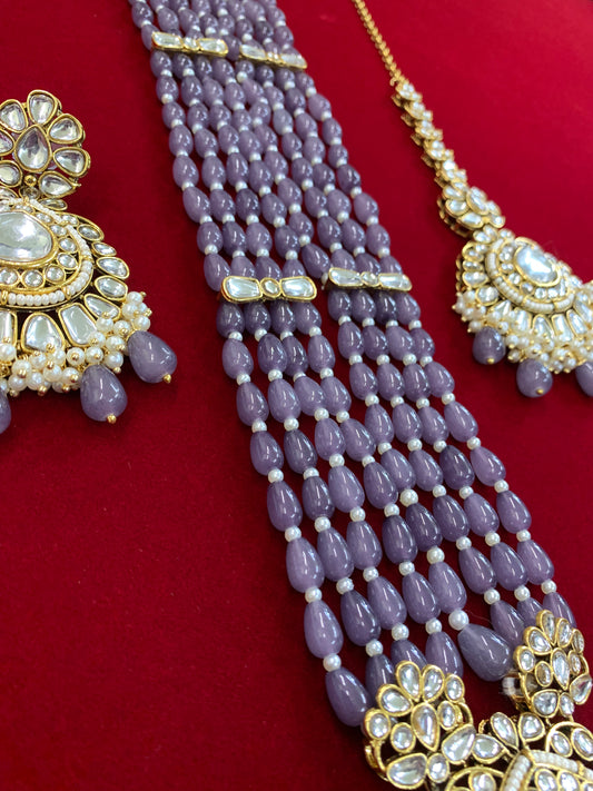 Gandhari kundan maps set in Grey