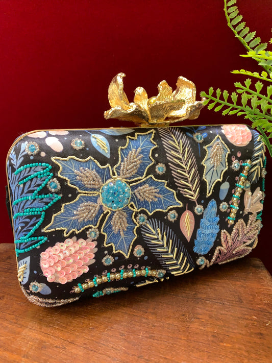 Women’s handbag/clutch black and blue