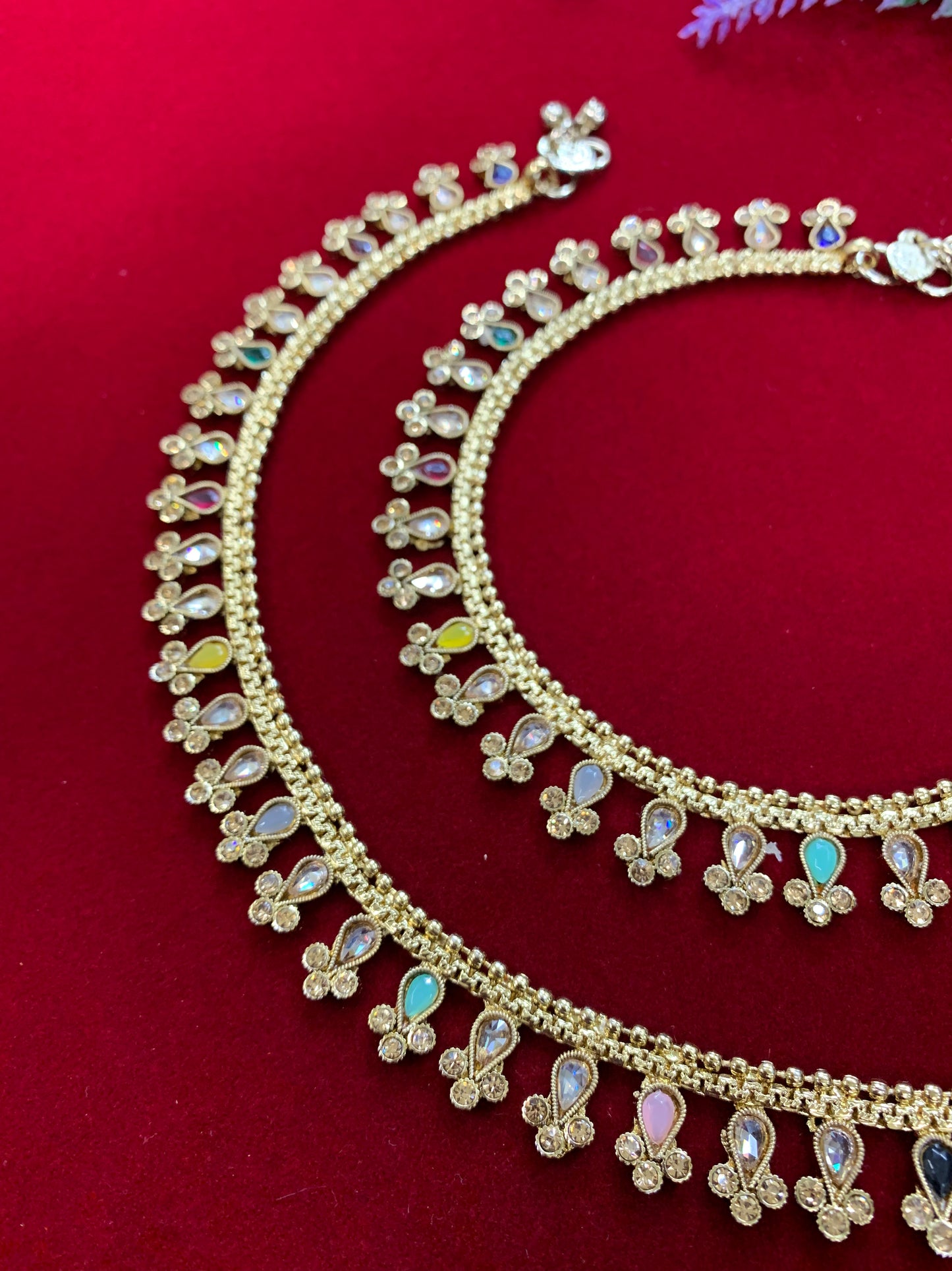 Antique Monalisa Polki payal/anklet