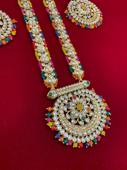 Samantha kundan mala set in multi