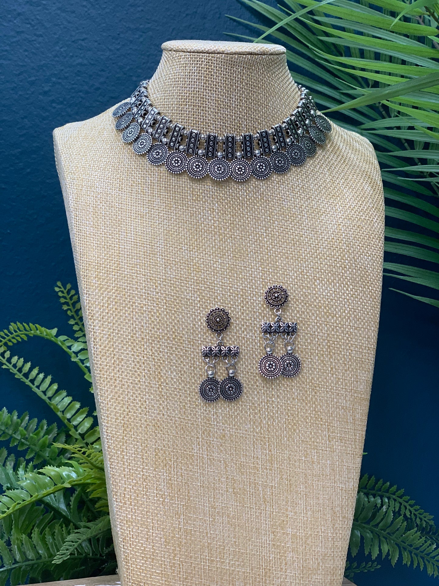 Oxidized/BlackMetal/German Silver necklace choker