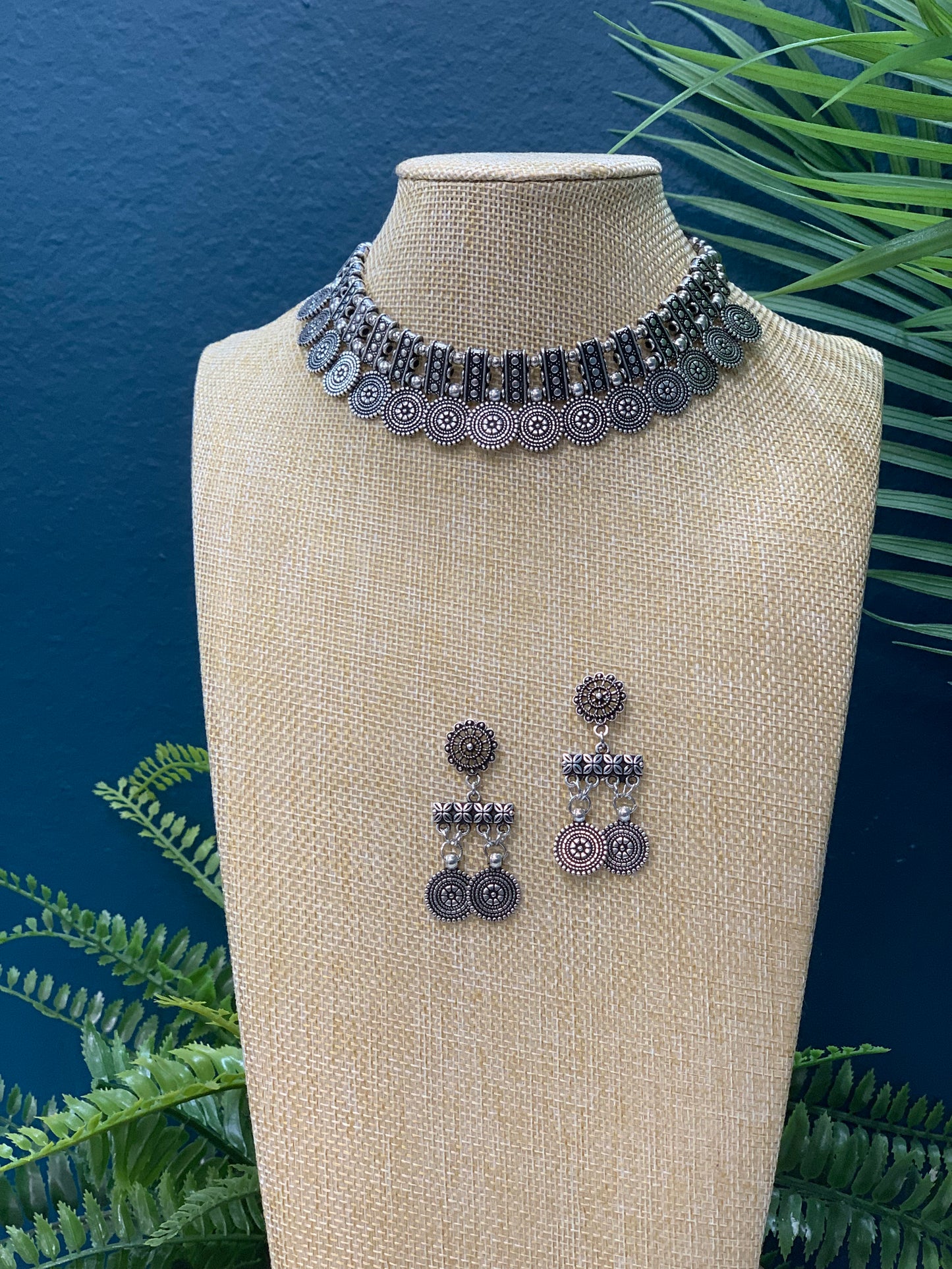 Oxidized/BlackMetal/German Silver necklace choker