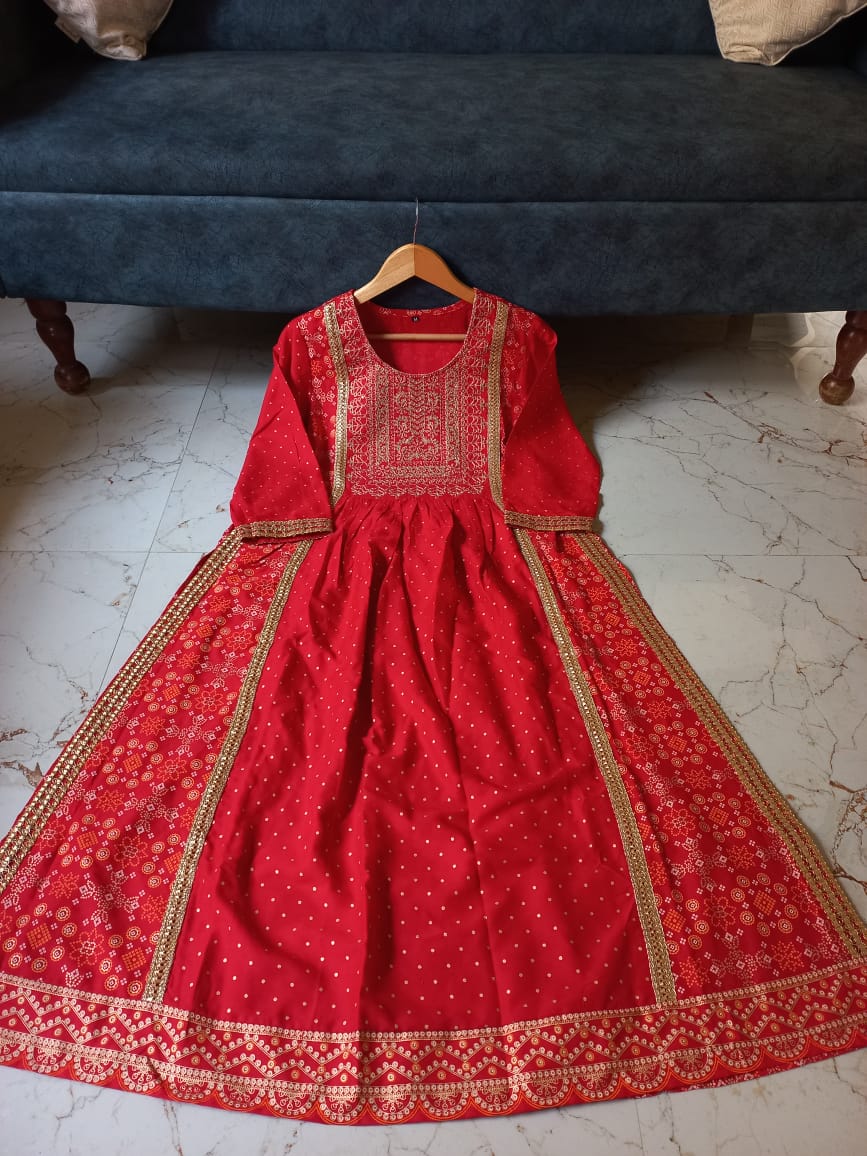 Kurti pant with Dupatta 3 piece set Red