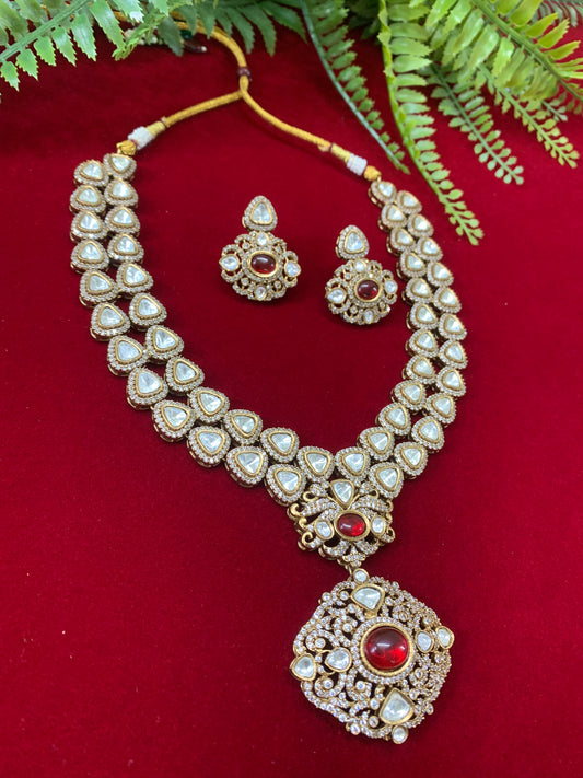 Sabyasachi Kolkata inspired moissanite kundan necklace set