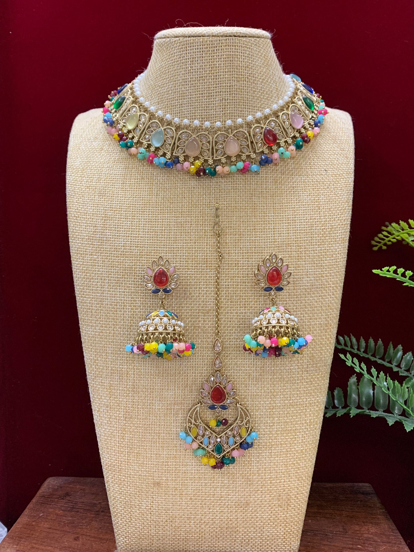 Reverse polki necklace set Sunny