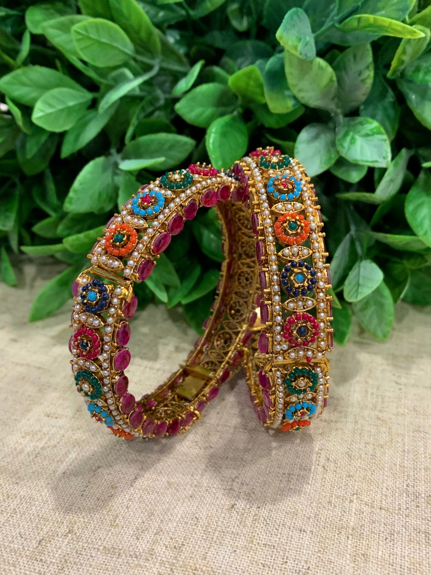 Multi ruby openable bangle Pakistani style Annie