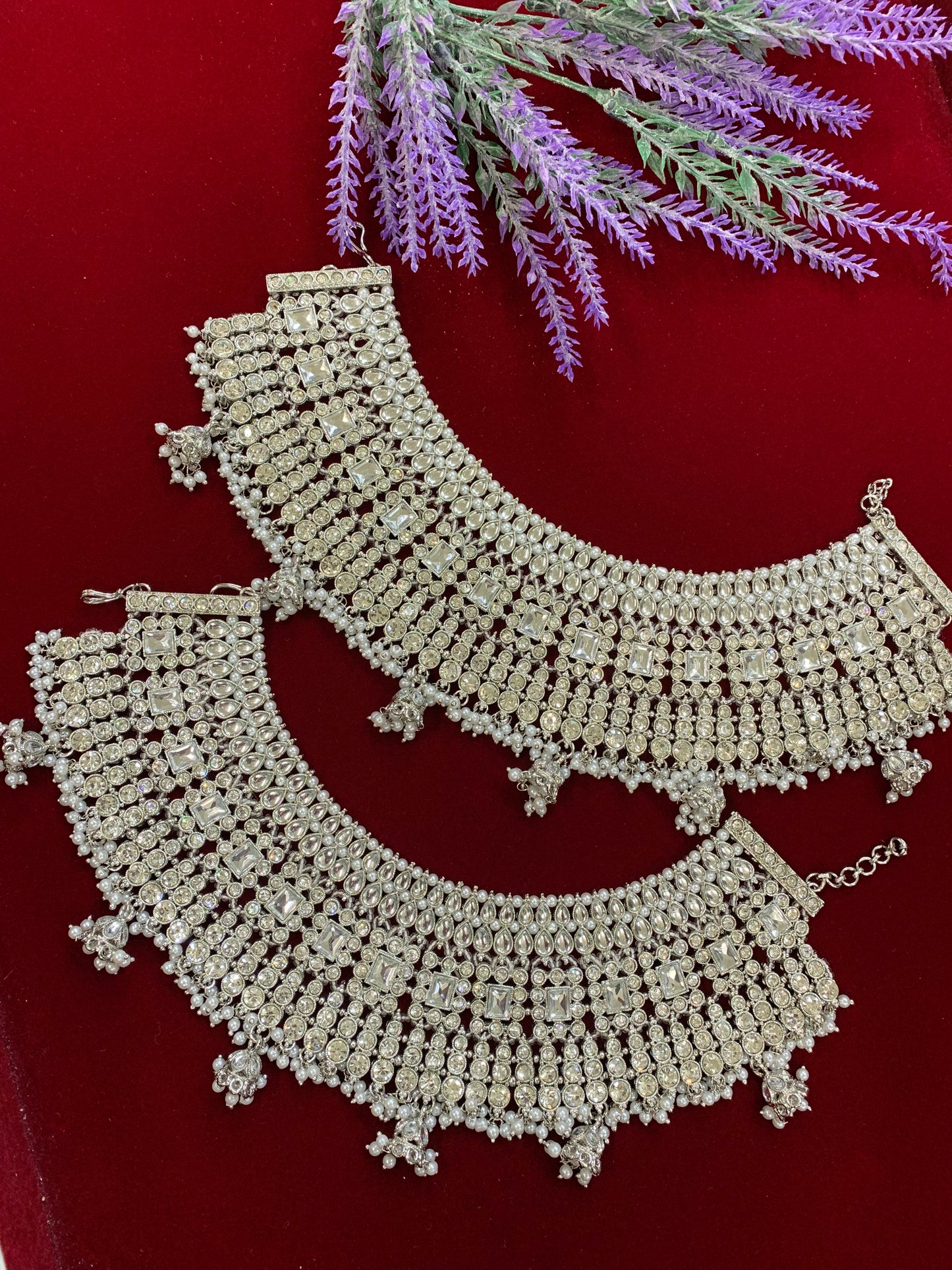 Antique Mona Lisa Kundan bridal Polki payal/anklet