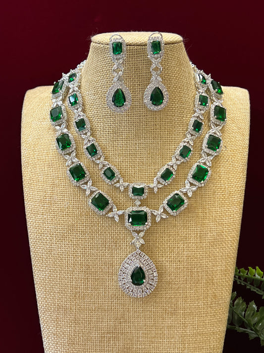 American diamond double layer mala / necklace