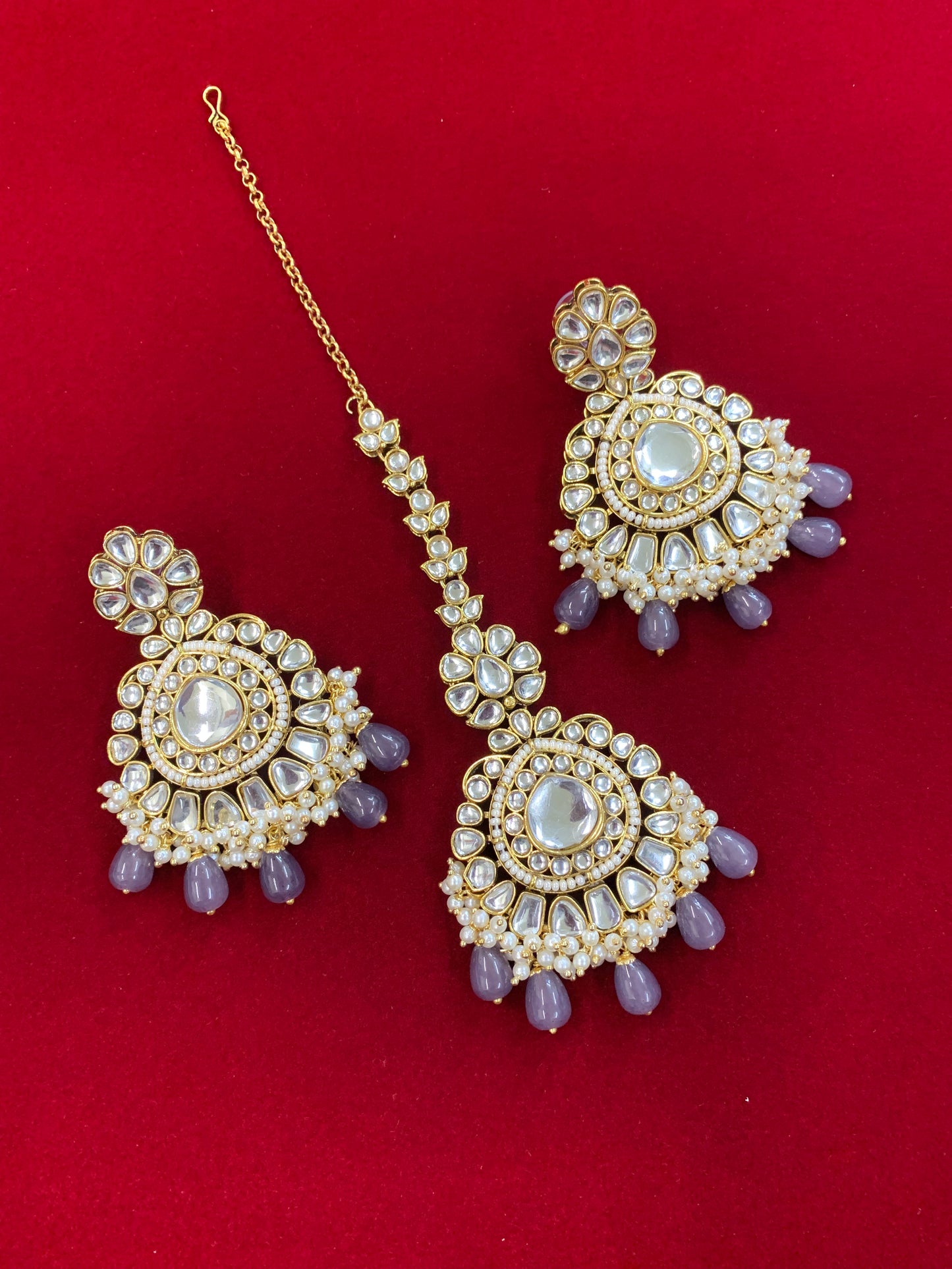 Gandhari kundan maps set in Grey