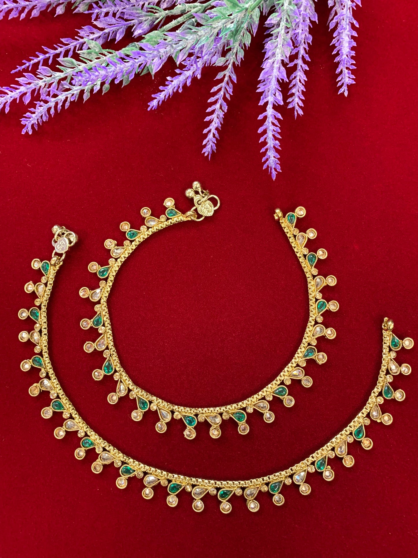 Antique Monalisa Polki payal/anklet