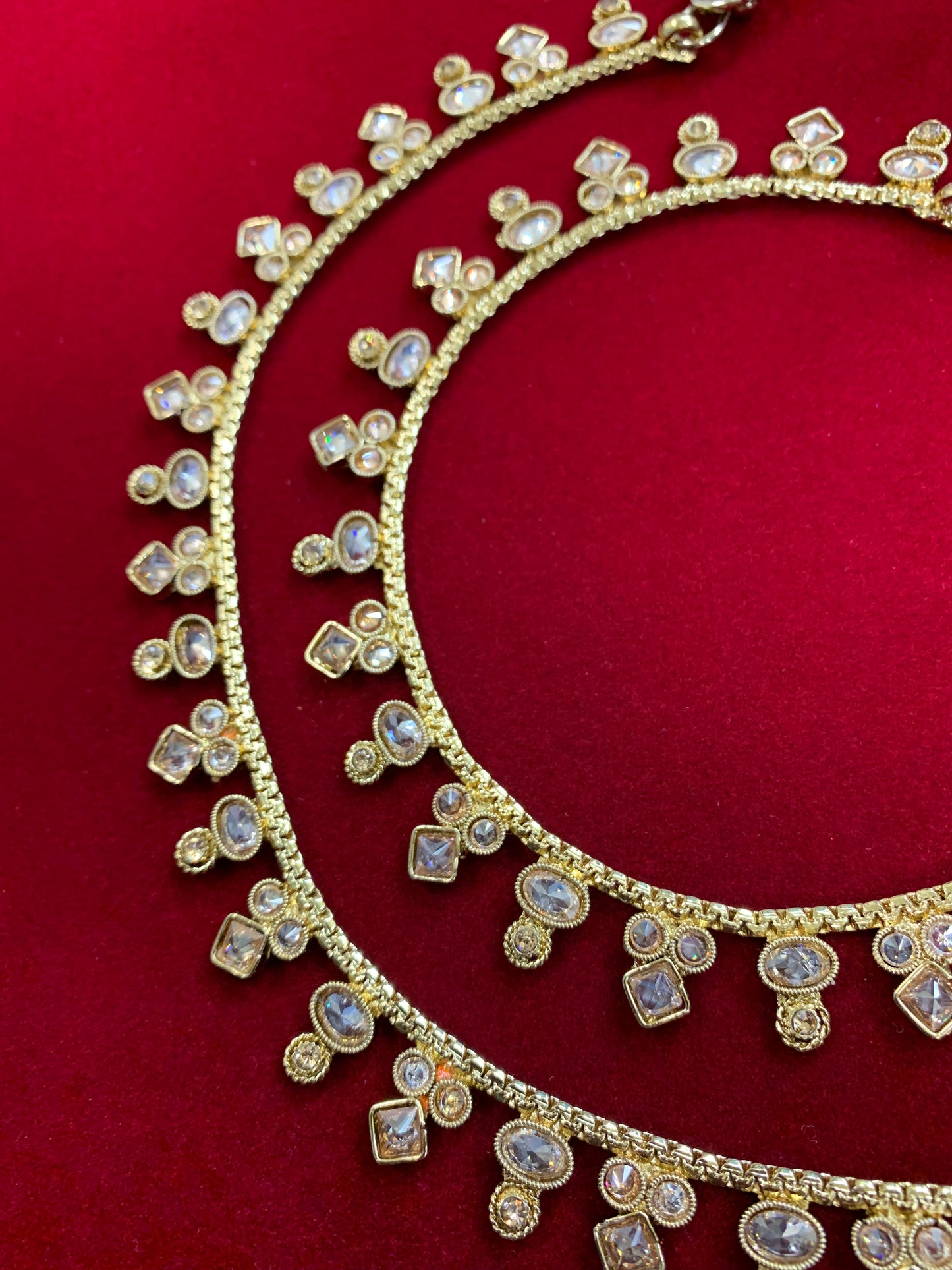 Antique Monalisa Polki payal/anklet