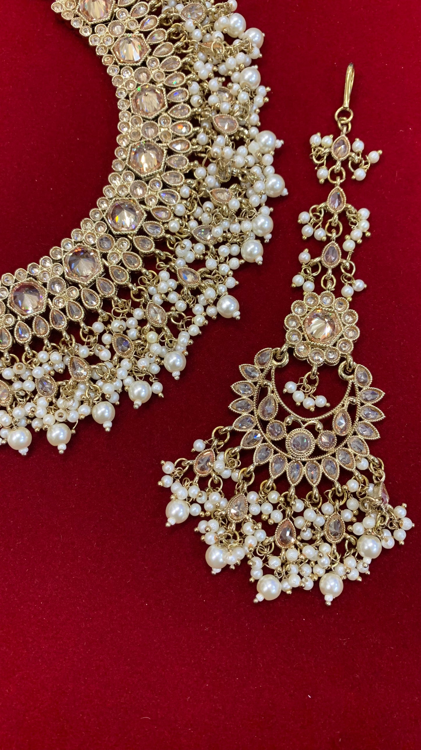 Alphi polki necklace with chandbali