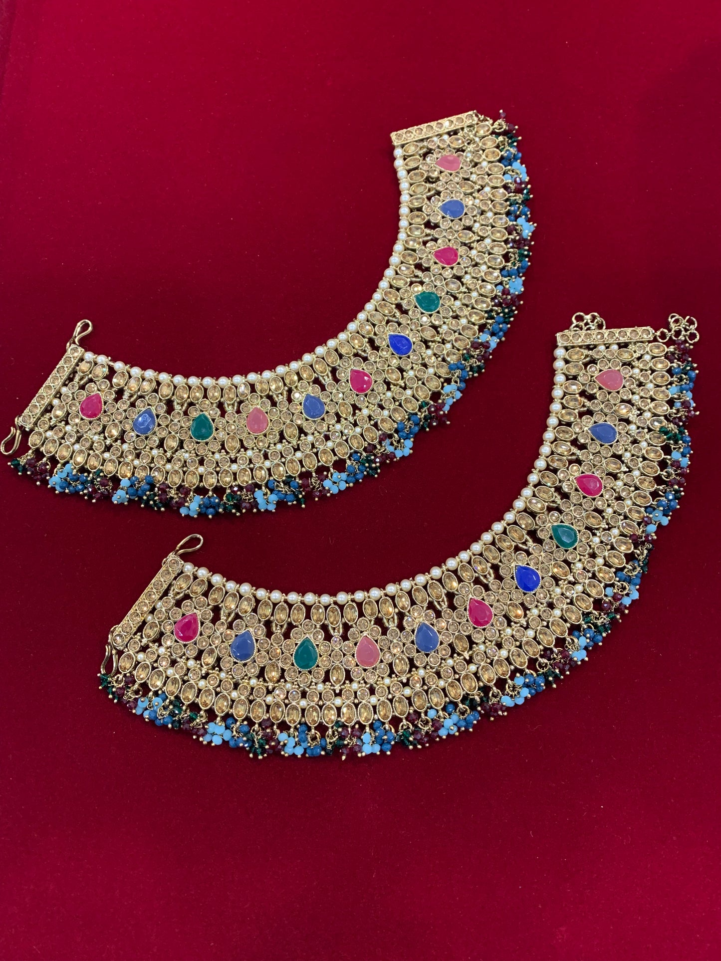 Suri bridal anklet / payal / nupur in multi