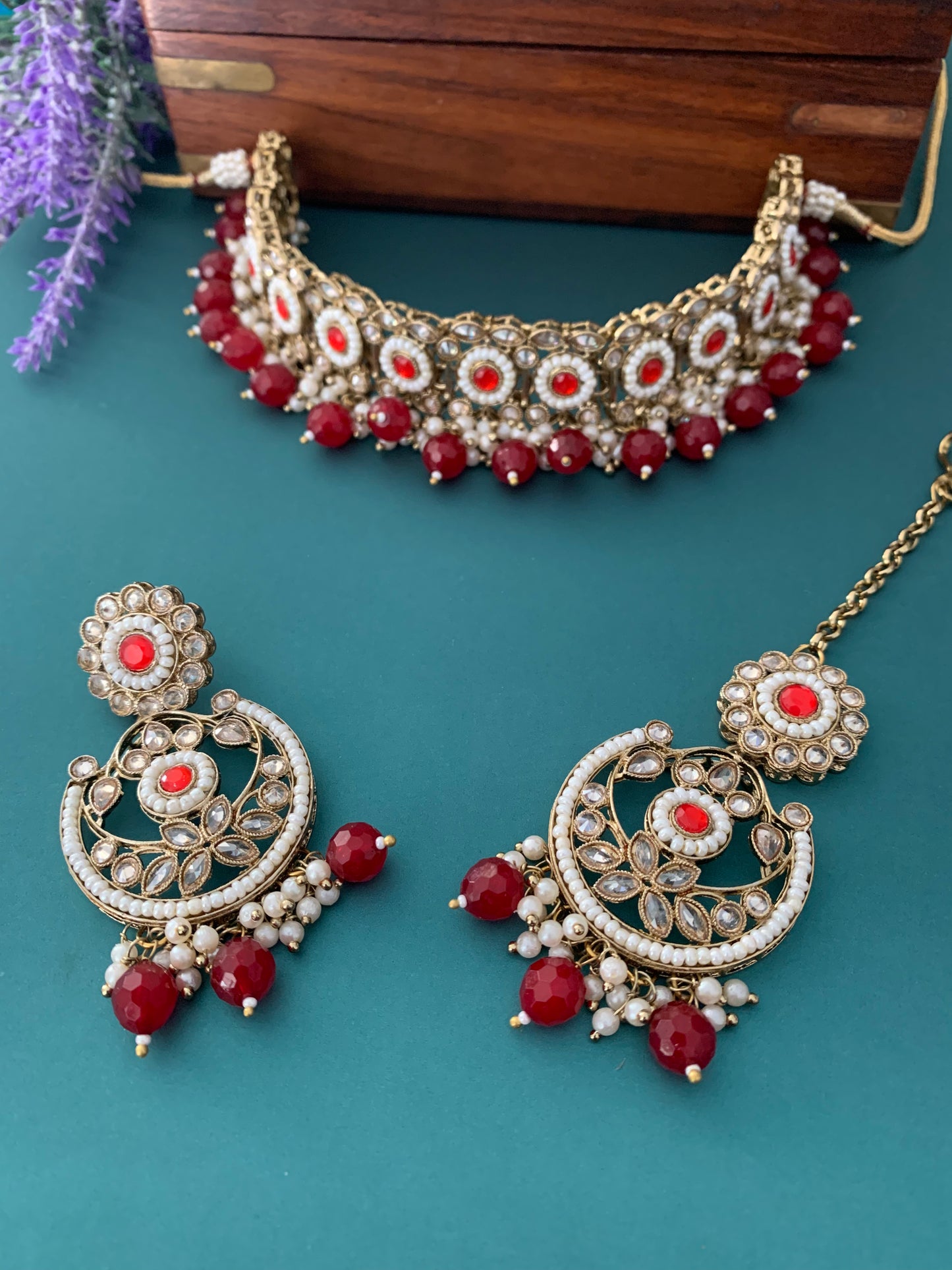 Hanna polki choker and chandbali