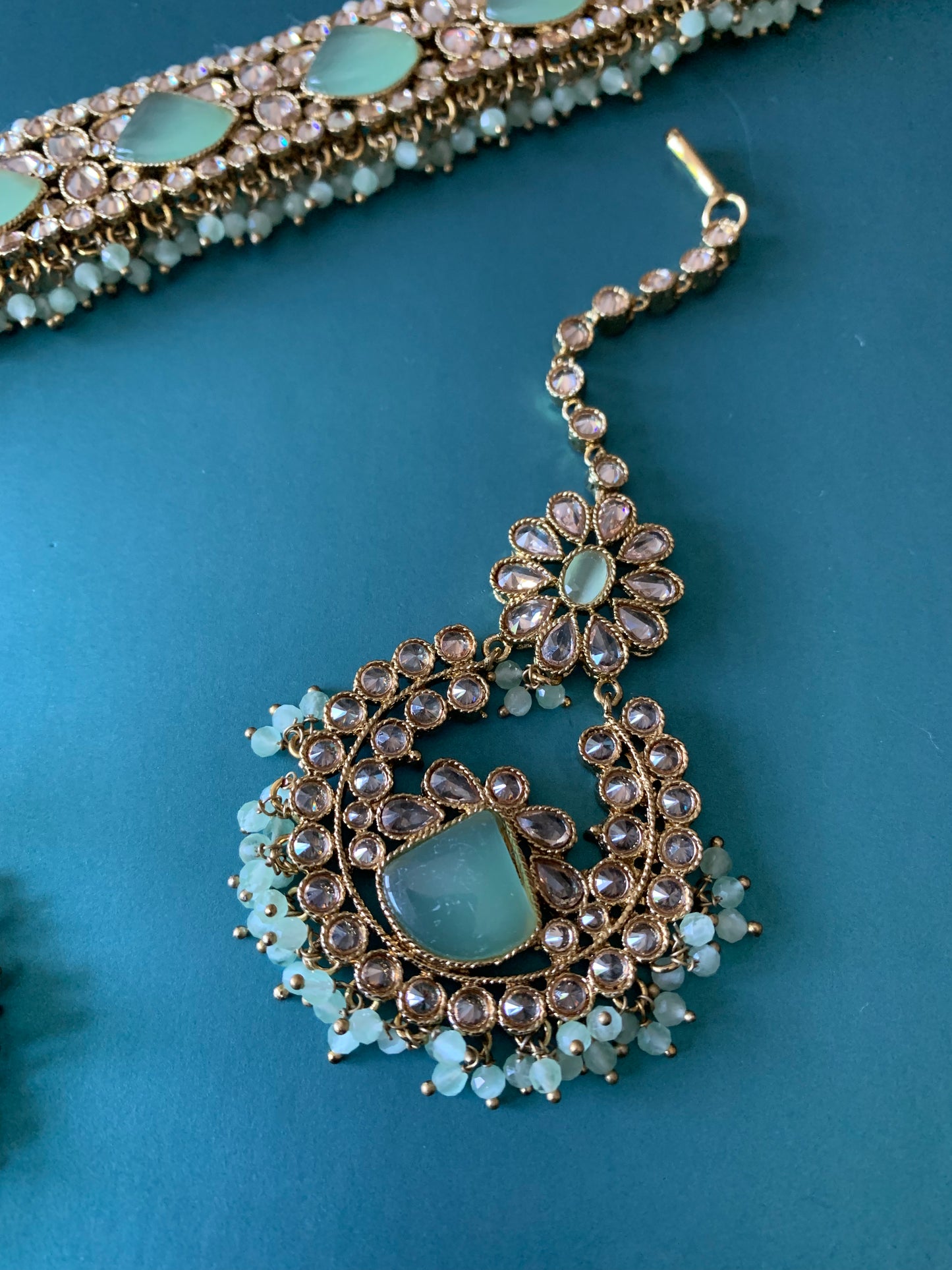 Tarana polki necklace in Pink