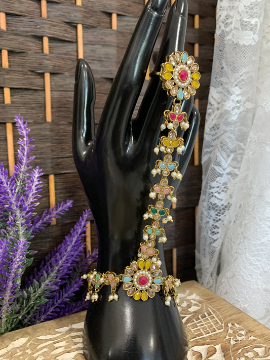 Hand piece/ hand harness/ haat paan/ ring with hand chain