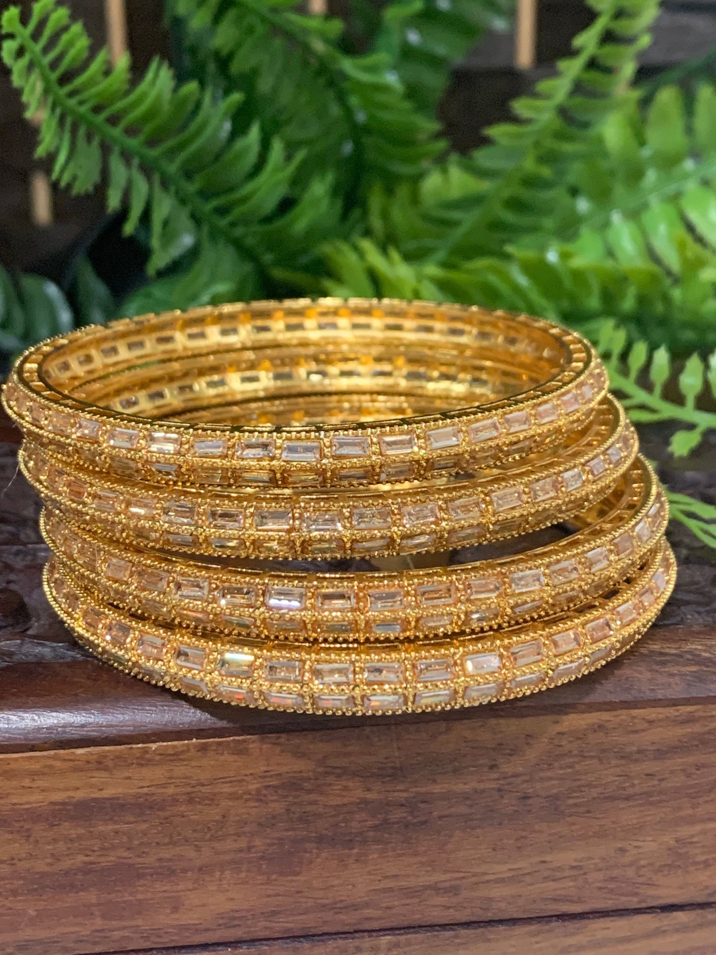 Gold plated polki bangle