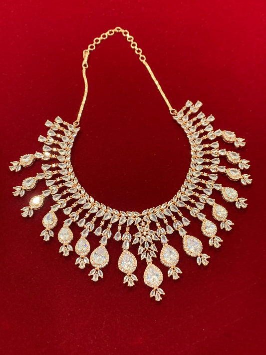 Rose gold necklace set