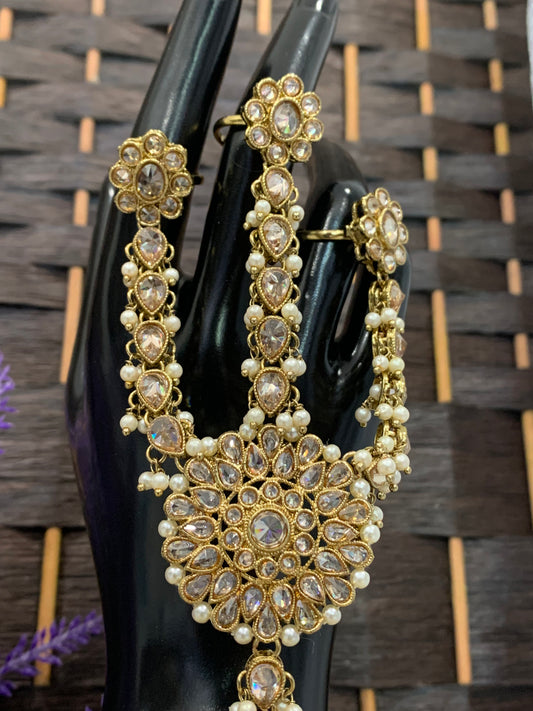 Hand piece/ hand harness/ haat paan/ ring with hand chain