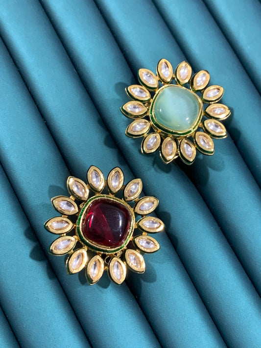 Glass / kanchi Kundan ring