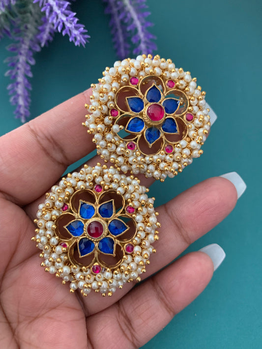 Pachi kundan studs Neela