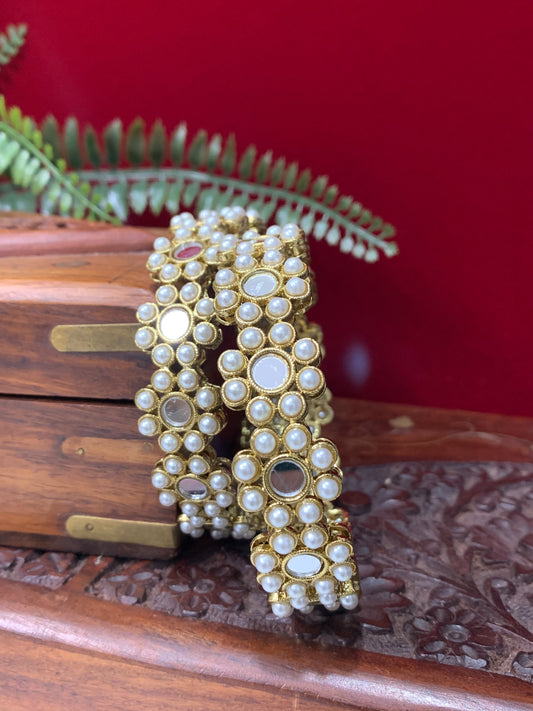 Mirror bangles flower kada