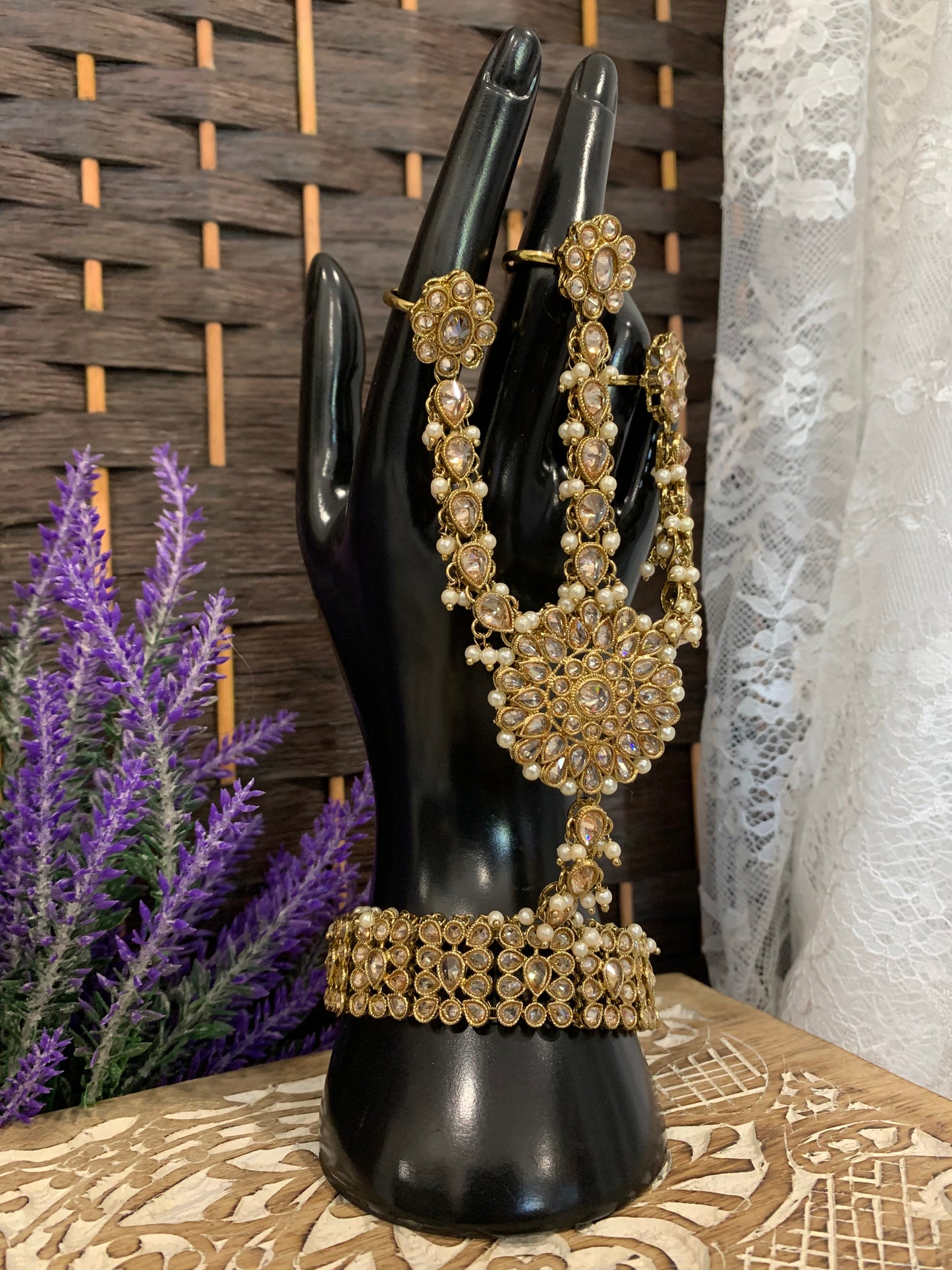 Hand piece/ hand harness/ haat paan/ ring with hand chain