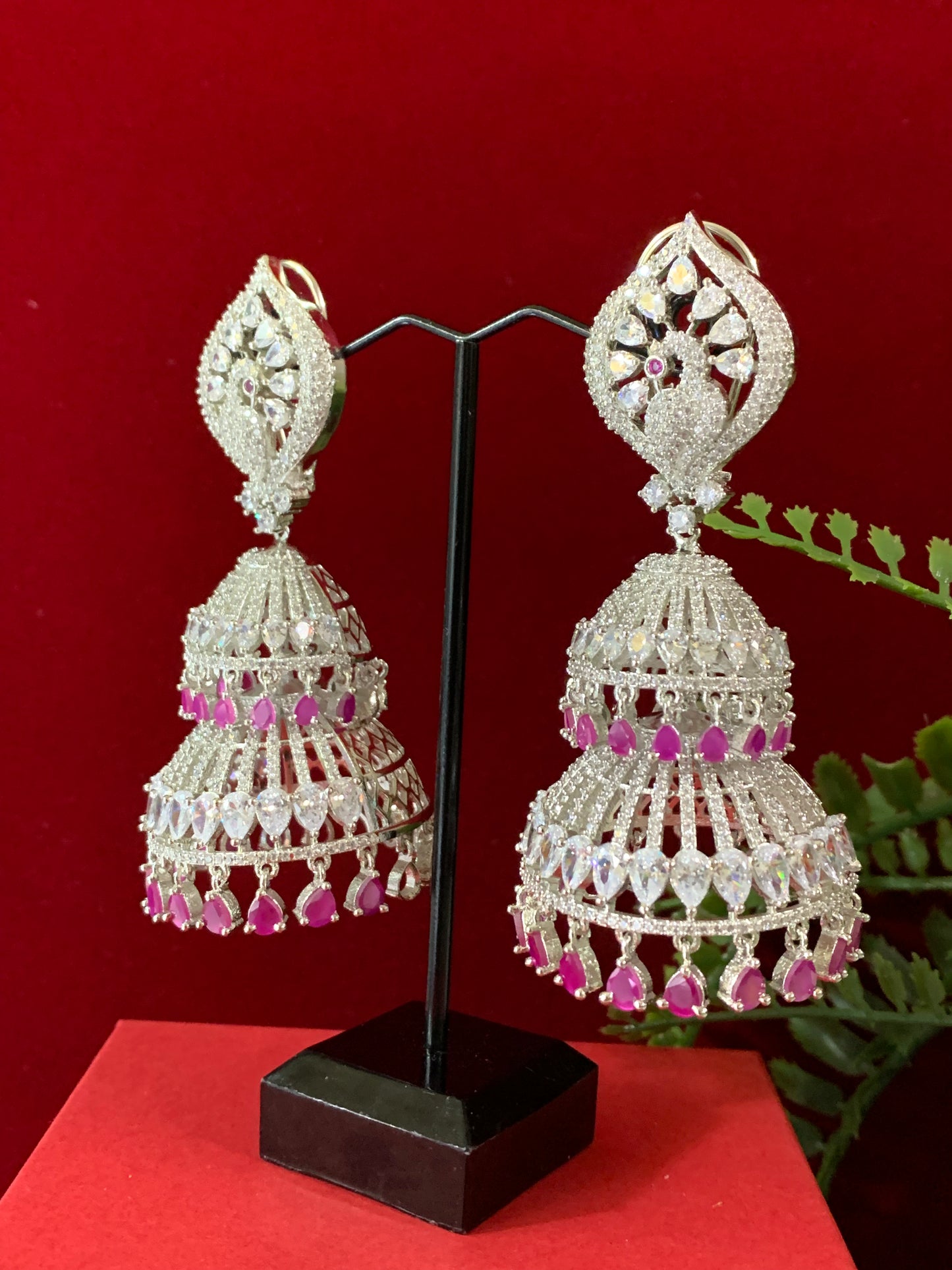 Diamond jhumki / Cz jhumka / glass jhumka/ American diamond