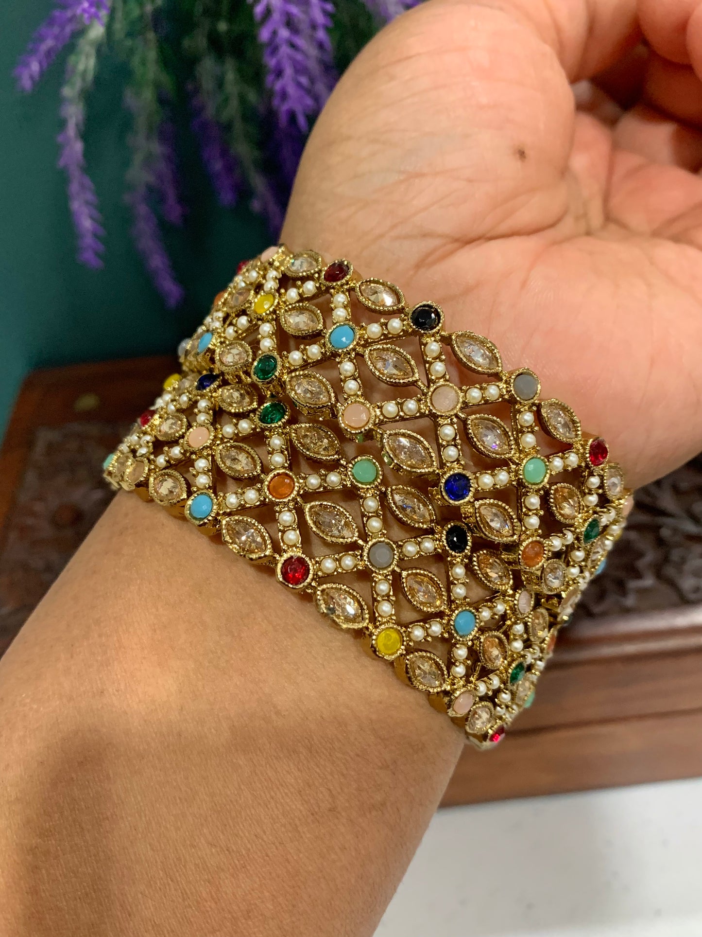 Polki multi color bangle Vinod