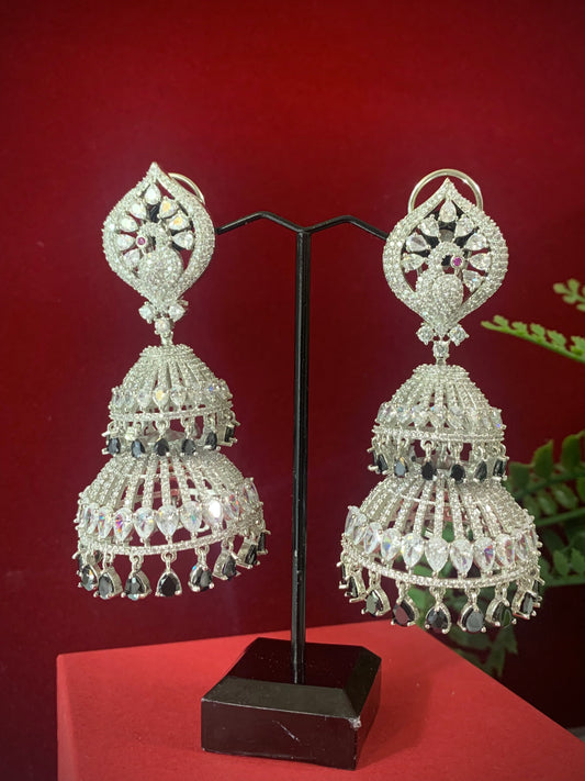 Diamond jhumki / Cz jhumka / glass jhumka/ American diamond