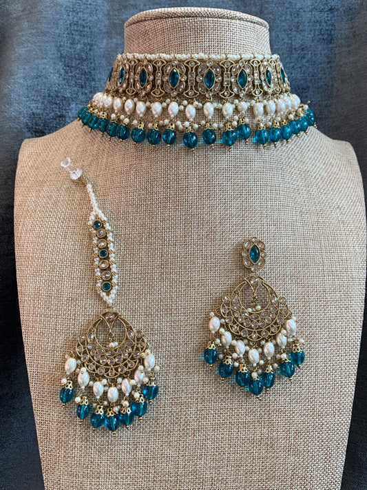 Raina polki choker in antique base