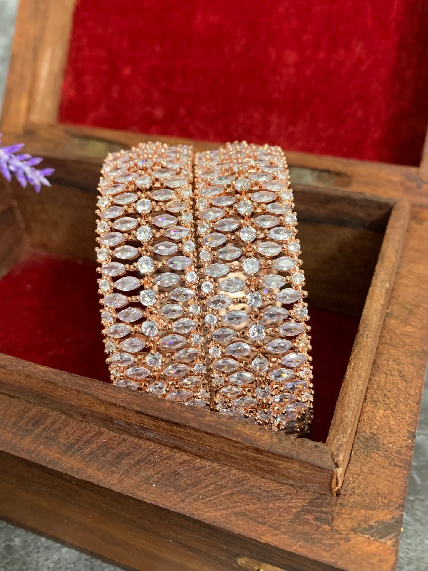 “Liana” Rose gold AD bangle